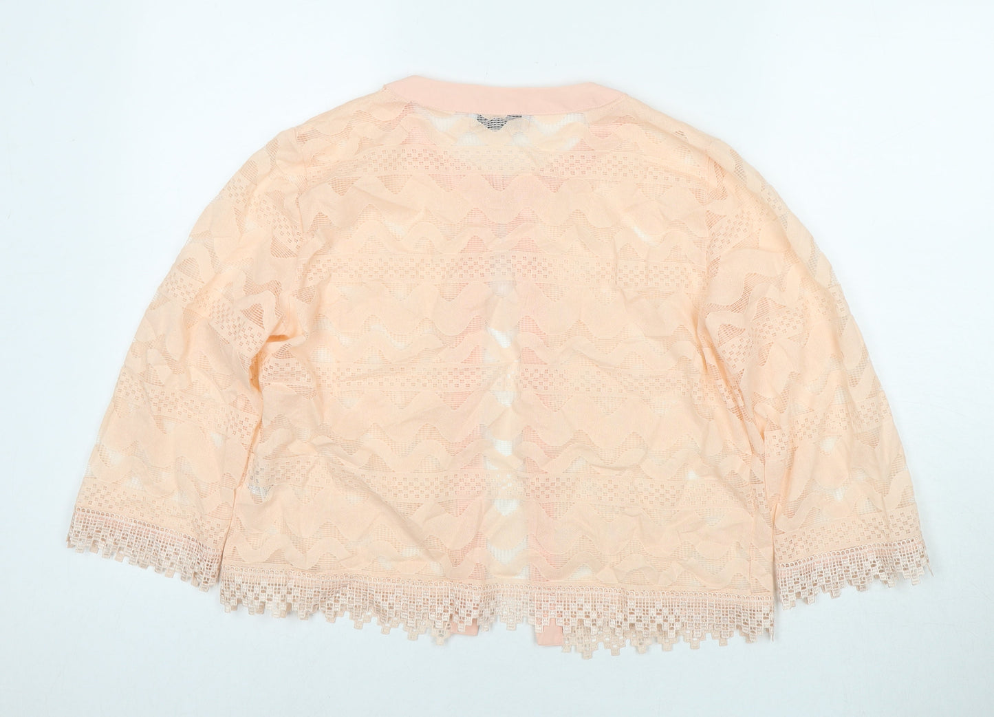 Classic Womens Beige Round Neck Cotton Cape Jumper Size L