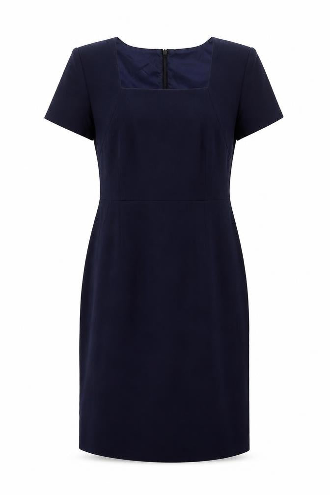 Kaleidoscope Womens Blue Polyester A-Line Size 14 Square Neck Zip
