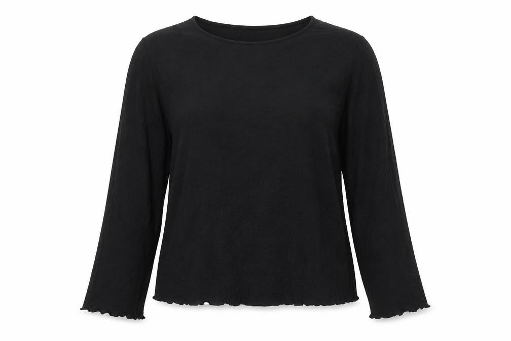 Marks and Spencer Womens Black Polyester Basic Blouse Size 14 Round Neck