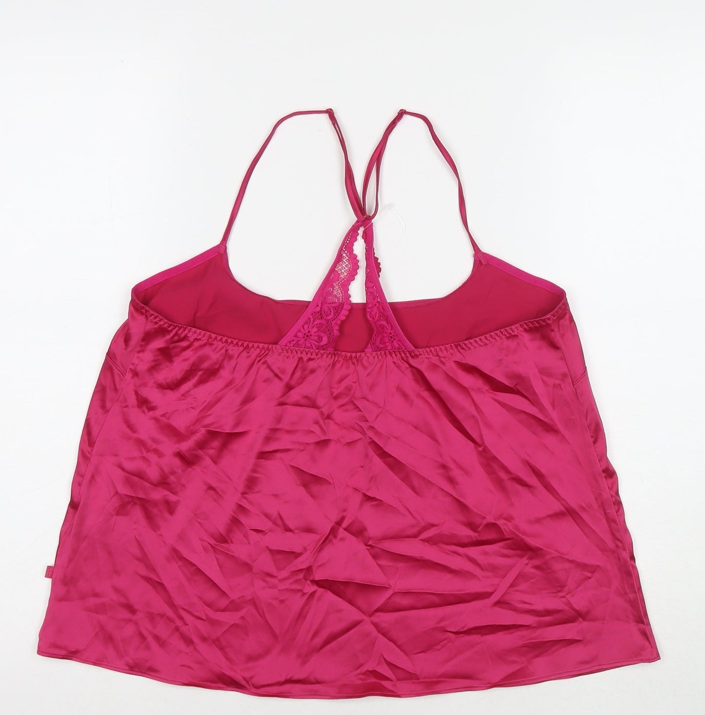 Marks and Spencer Womens Pink Polyester Camisole T-Shirt Size L Round Neck
