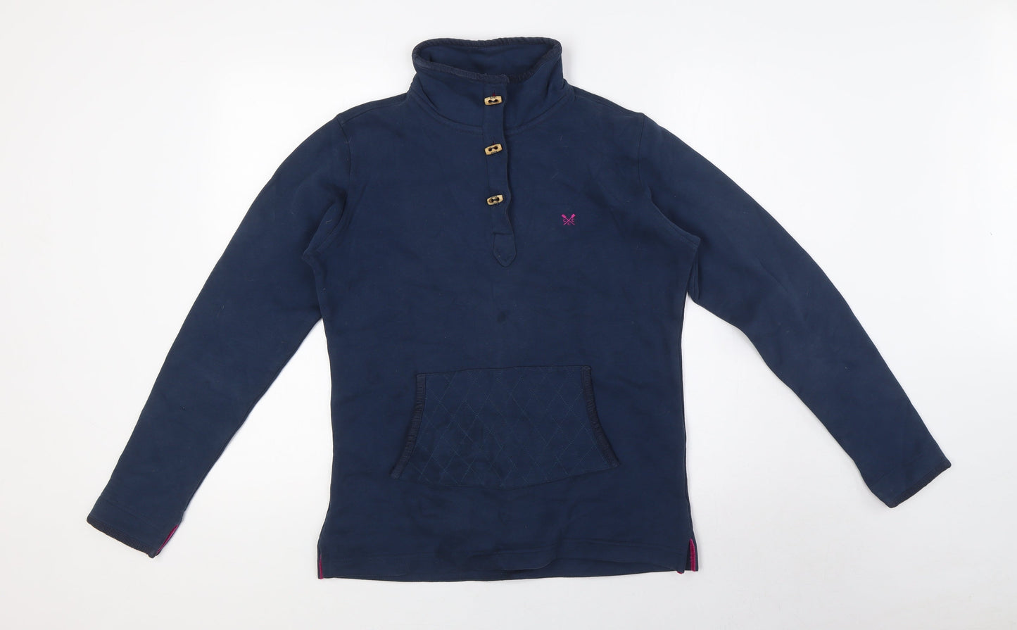 Crew Clothing Womens Blue 100% Cotton Pullover Sweatshirt Size 10 Button - Wooden Toggles