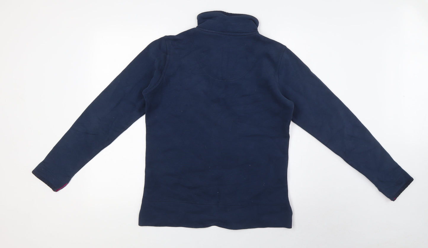 Crew Clothing Womens Blue 100% Cotton Pullover Sweatshirt Size 10 Button - Wooden Toggles