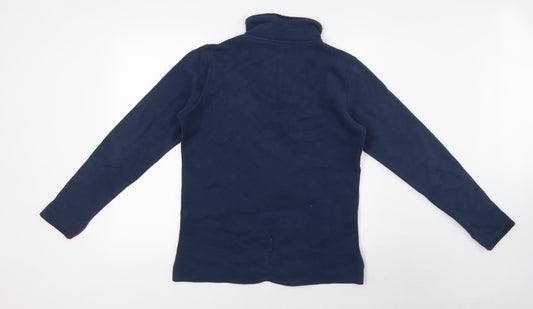 Crew Clothing Womens Blue 100% Cotton Pullover Sweatshirt Size 10 Button - Wooden Toggles