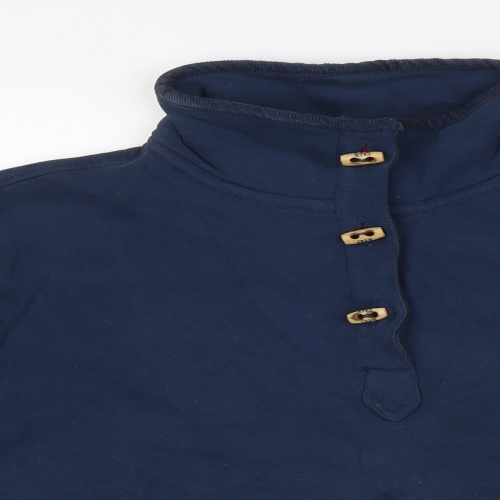 Crew Clothing Womens Blue 100% Cotton Pullover Sweatshirt Size 10 Button - Wooden Toggles