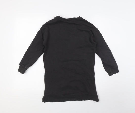 NEXT Girls Brown Cotton Pullover Sweatshirt Size 7 Years Zip - Rainbow, Sequins