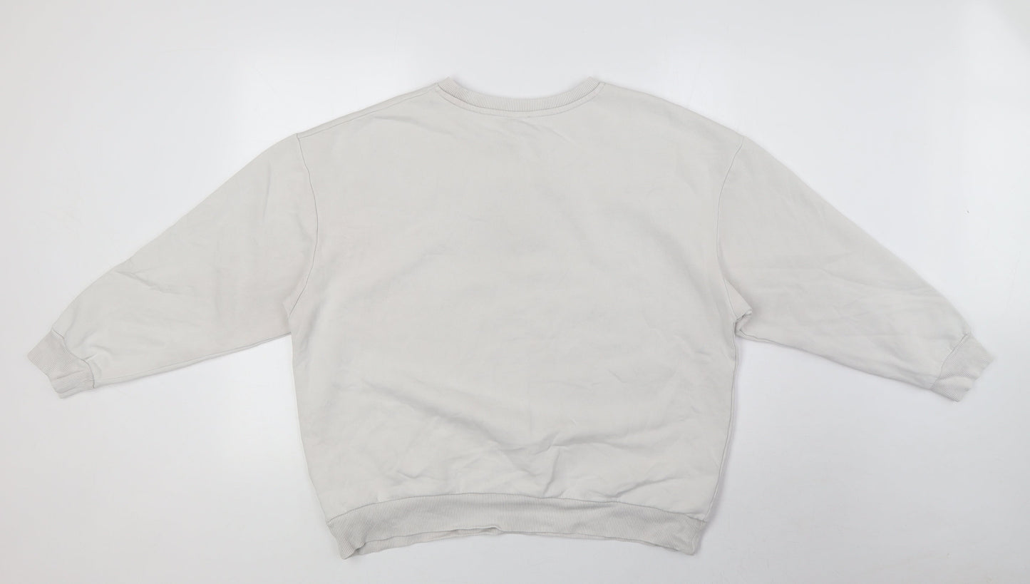 River Island Mens White Cotton Pullover Sweatshirt Size M - London Milan
