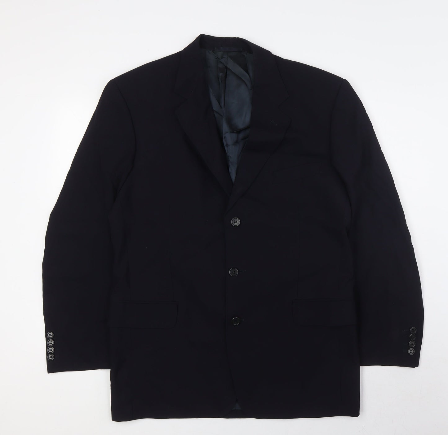 Jaguar Mens Blue Wool Jacket Suit Jacket Size 50 Regular