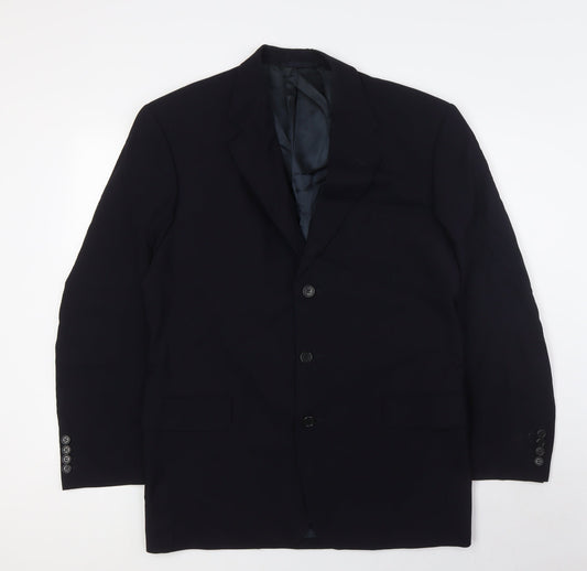 Jaguar Mens Blue Wool Jacket Suit Jacket Size 50 Regular