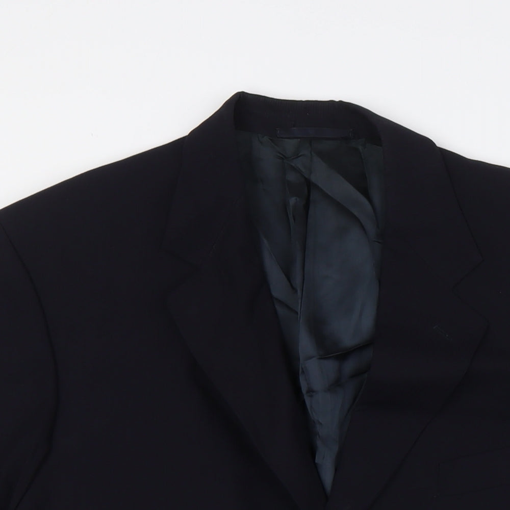 Jaguar Mens Blue Wool Jacket Suit Jacket Size 50 Regular