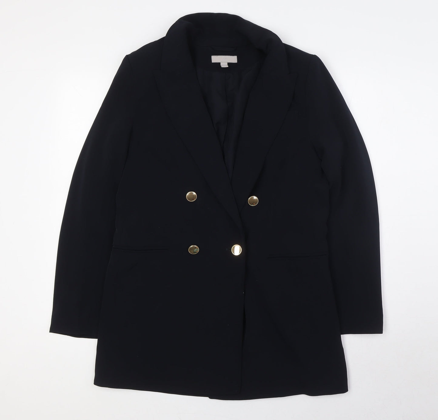 H&M Womens Black Jacket Blazer Size XS Button - Gold Effect Buttons