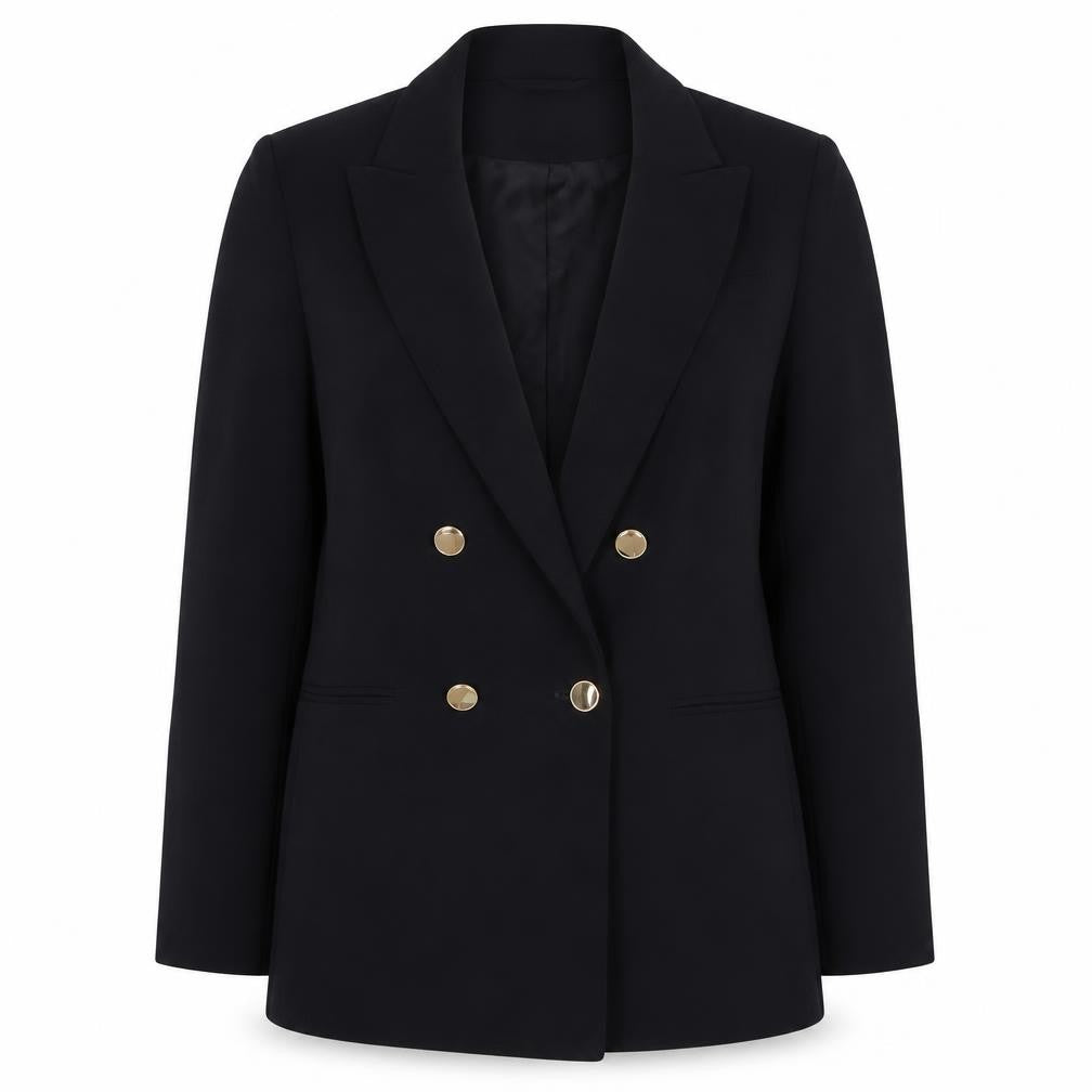 H&M Womens Black Jacket Blazer Size XS Button - Gold Effect Buttons