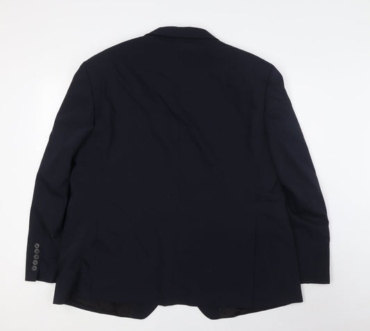 Autograph Mens Blue Polyamide Jacket Suit Jacket Size XL Regular