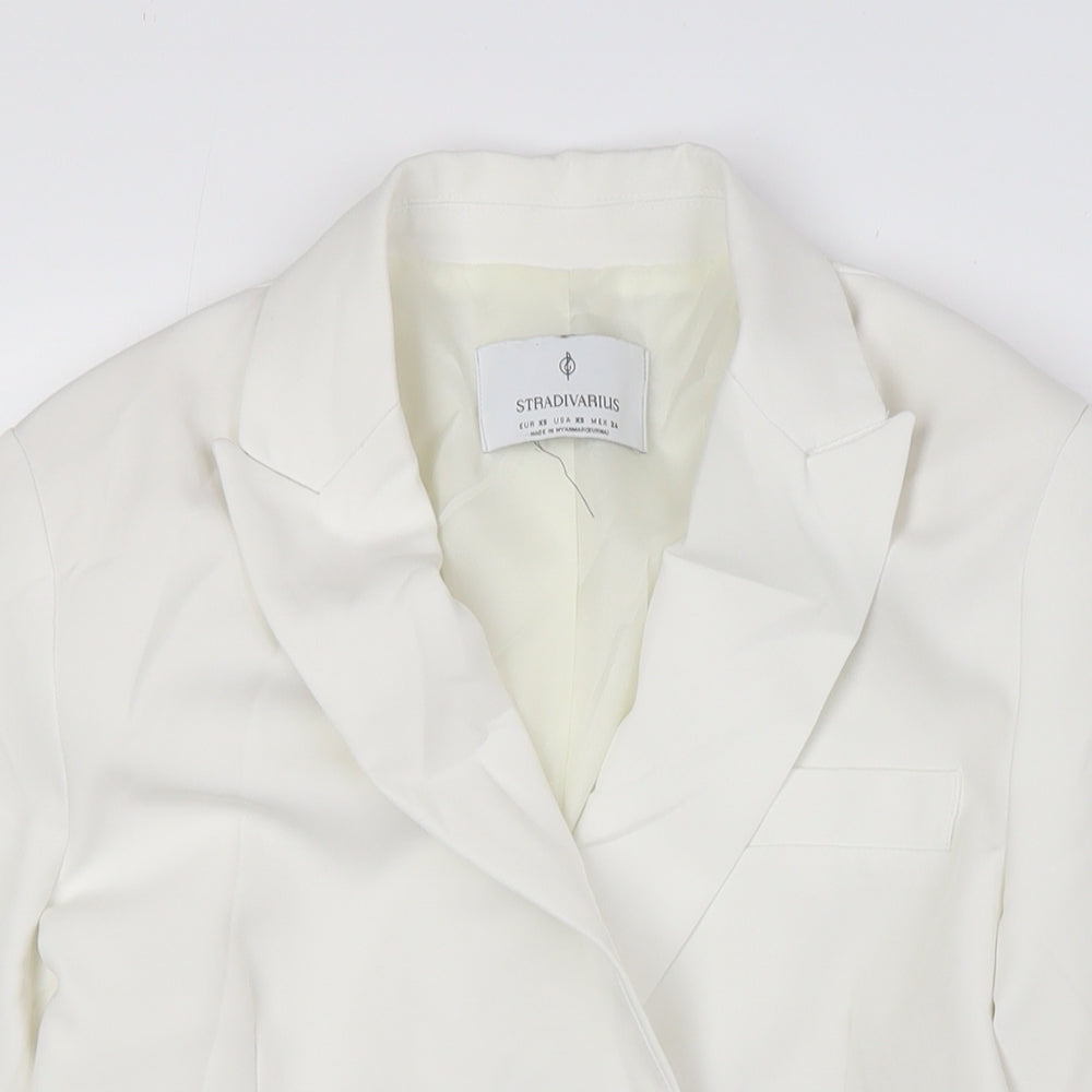 Stradivarius Womens Ivory Jacket Blazer Size XS Button