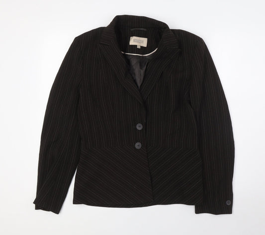 NEXT Womens Brown Jacket Size 10 Button - Pinstripe