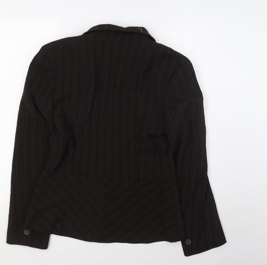 NEXT Womens Brown Jacket Size 10 Button - Pinstripe