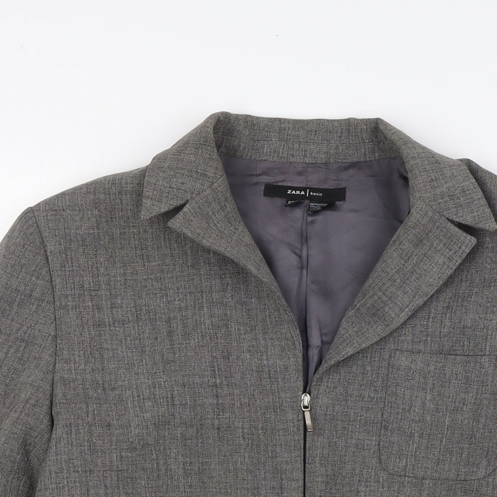 Zara Womens Grey Jacket Size 10 Zip