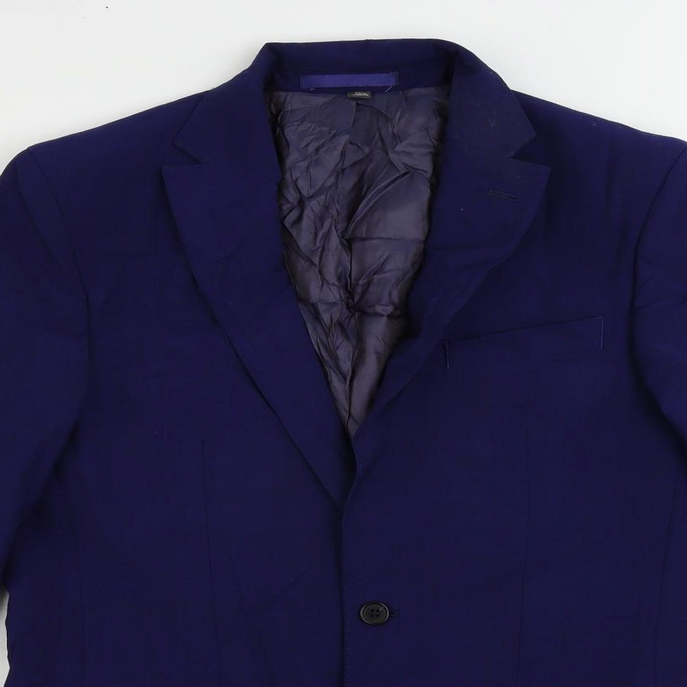 Marks and Spencer Mens Blue Wool Jacket Suit Jacket Size 38 Regular