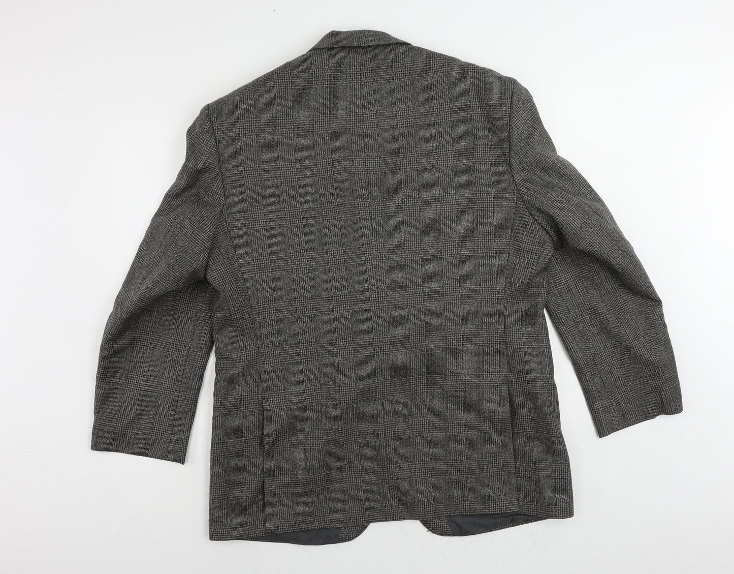 Hawksmoor Mens Grey Plaid Wool Jacket Suit Jacket Size 44 Regular