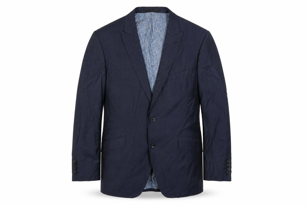 Front view of Autograph men’s blue polyamide jacket suit jacket, size 44, regular