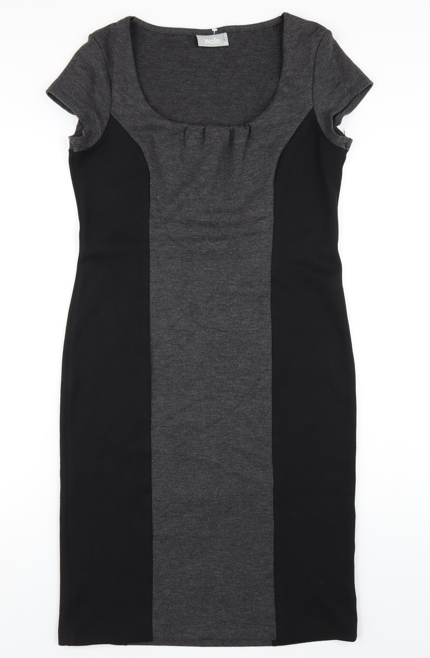 Wallis Womens Black Polyester Bodycon Size 12 Scoop Neck Pullover