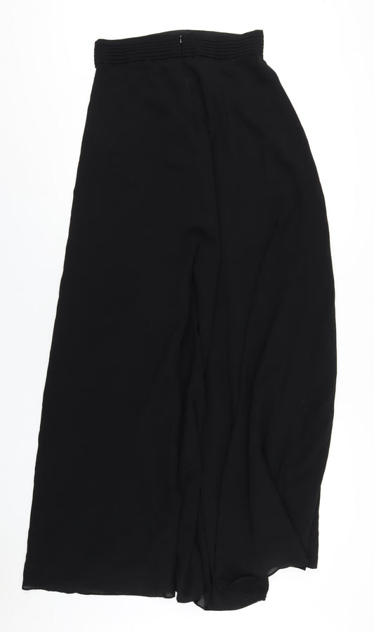 Yaura Womens Black Polyester A-Line Skirt Size 10 Zip