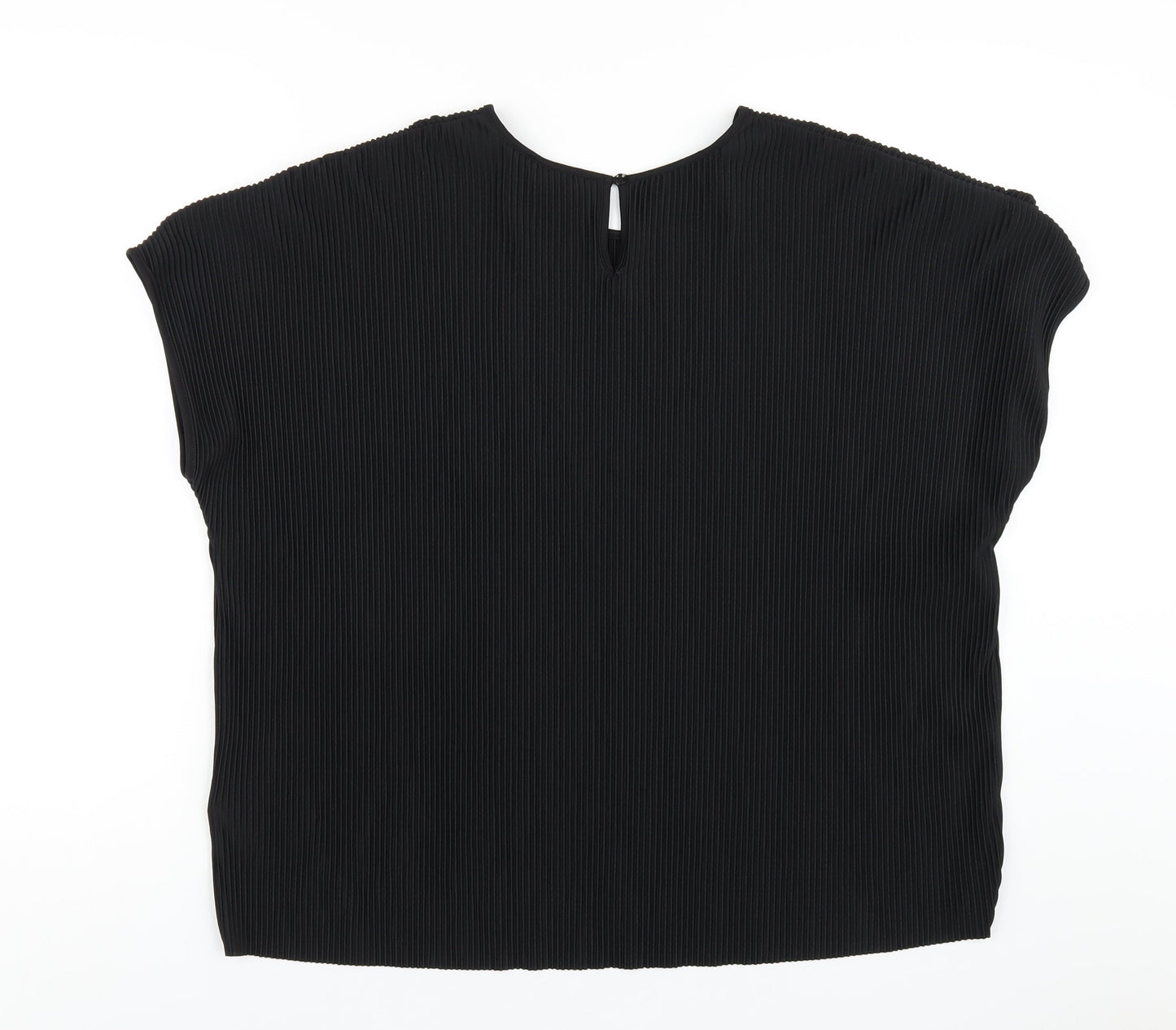 Marks and Spencer Womens Black Polyester Basic T-Shirt Size 12 Round Neck