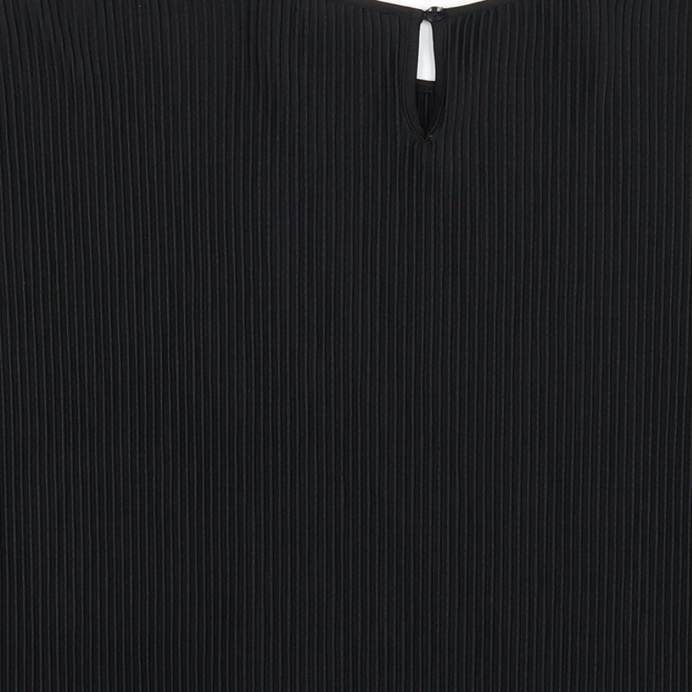Marks and Spencer Womens Black Polyester Basic T-Shirt Size 12 Round Neck