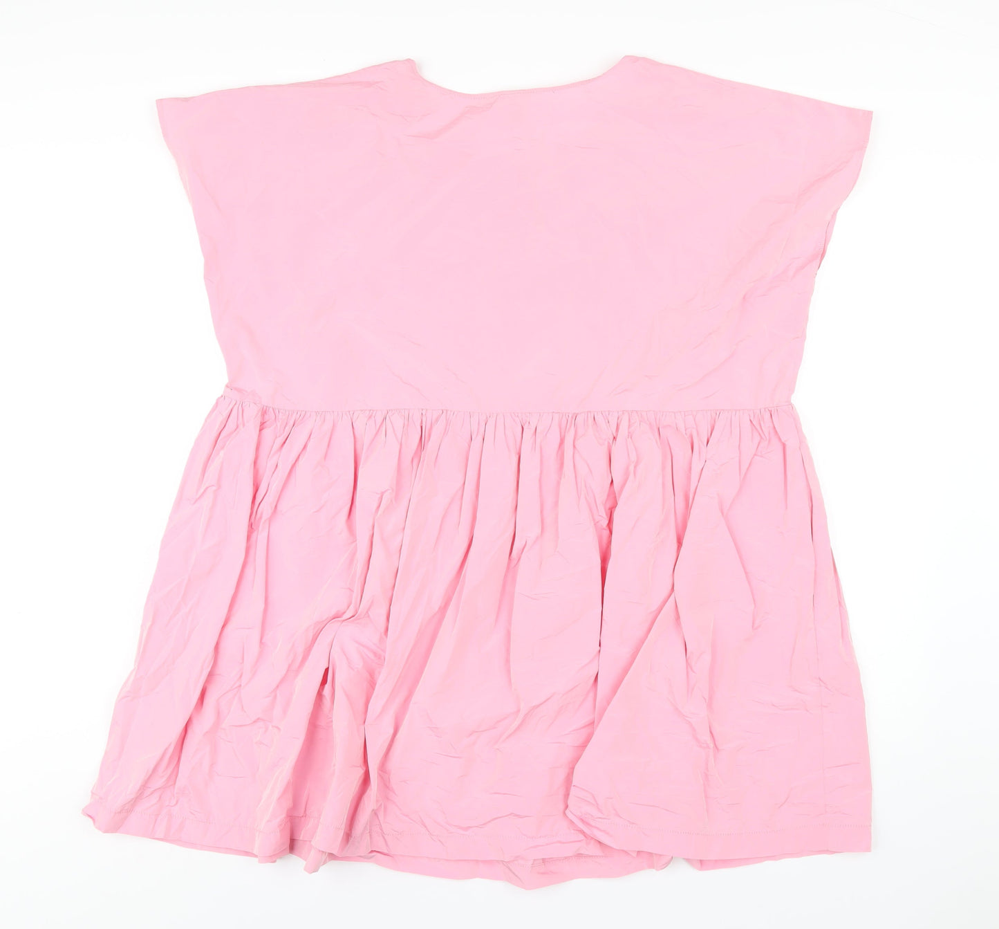 H&M Womens Pink Polyester Trapeze & Swing Size 10 Round Neck Pullover