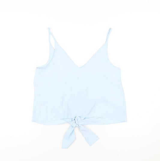 ASOS Womens Blue Polyester Camisole T-Shirt Size 10 V-Neck