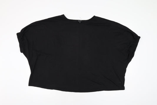 JD Williams Womens Black Polyester Basic T-Shirt Size 24 Round Neck