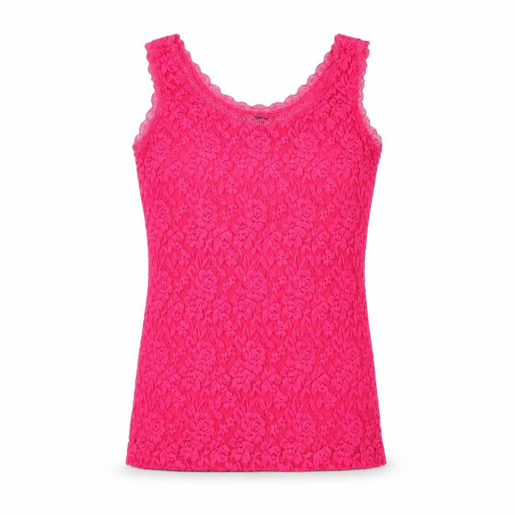 Sweet Girl Womens Pink Floral Polyester Basic Tank Size S Round Neck