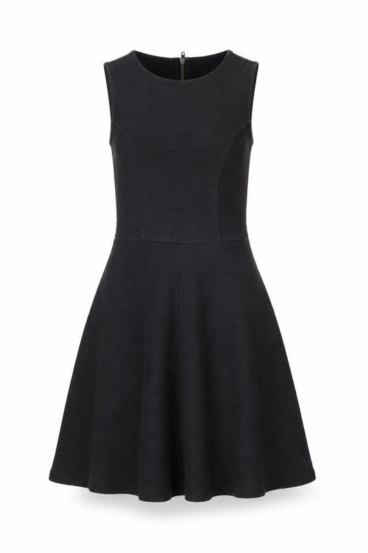 Jack Wills Womens Grey Cotton Skater Dress Size 6 Round Neck Zip