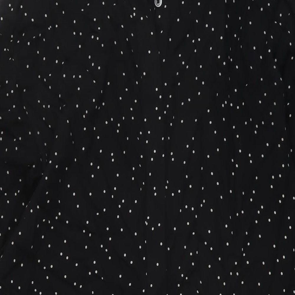 Uniqlo Womens Black Polka Dot Viscose Shirt Dress Size XS Collared Button
