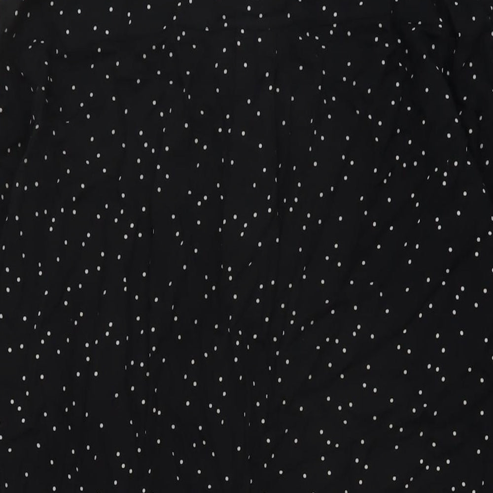 Uniqlo Womens Black Polka Dot Viscose Shirt Dress Size XS Collared Button