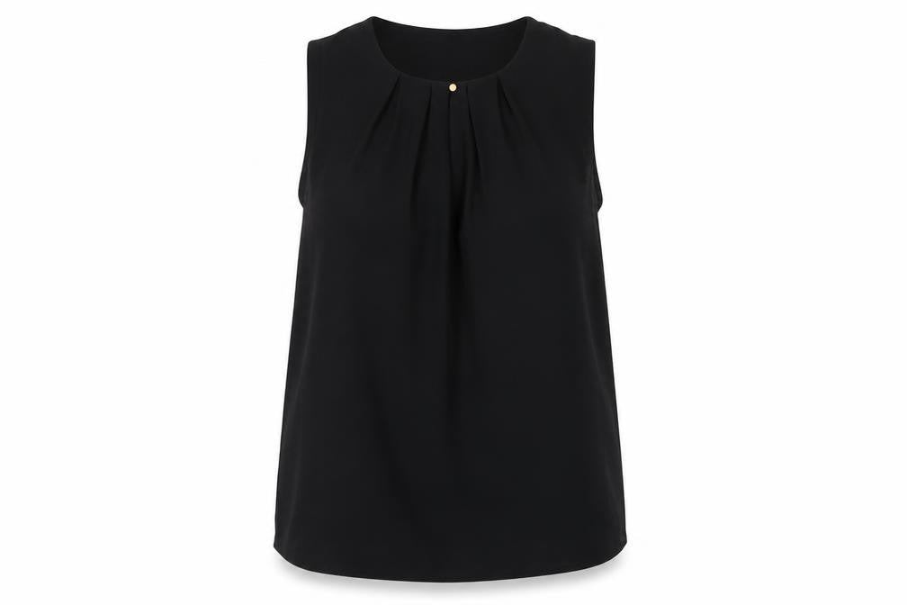 Marks and Spencer Womens Black Polyester Basic Tank Size 10 Round Neck