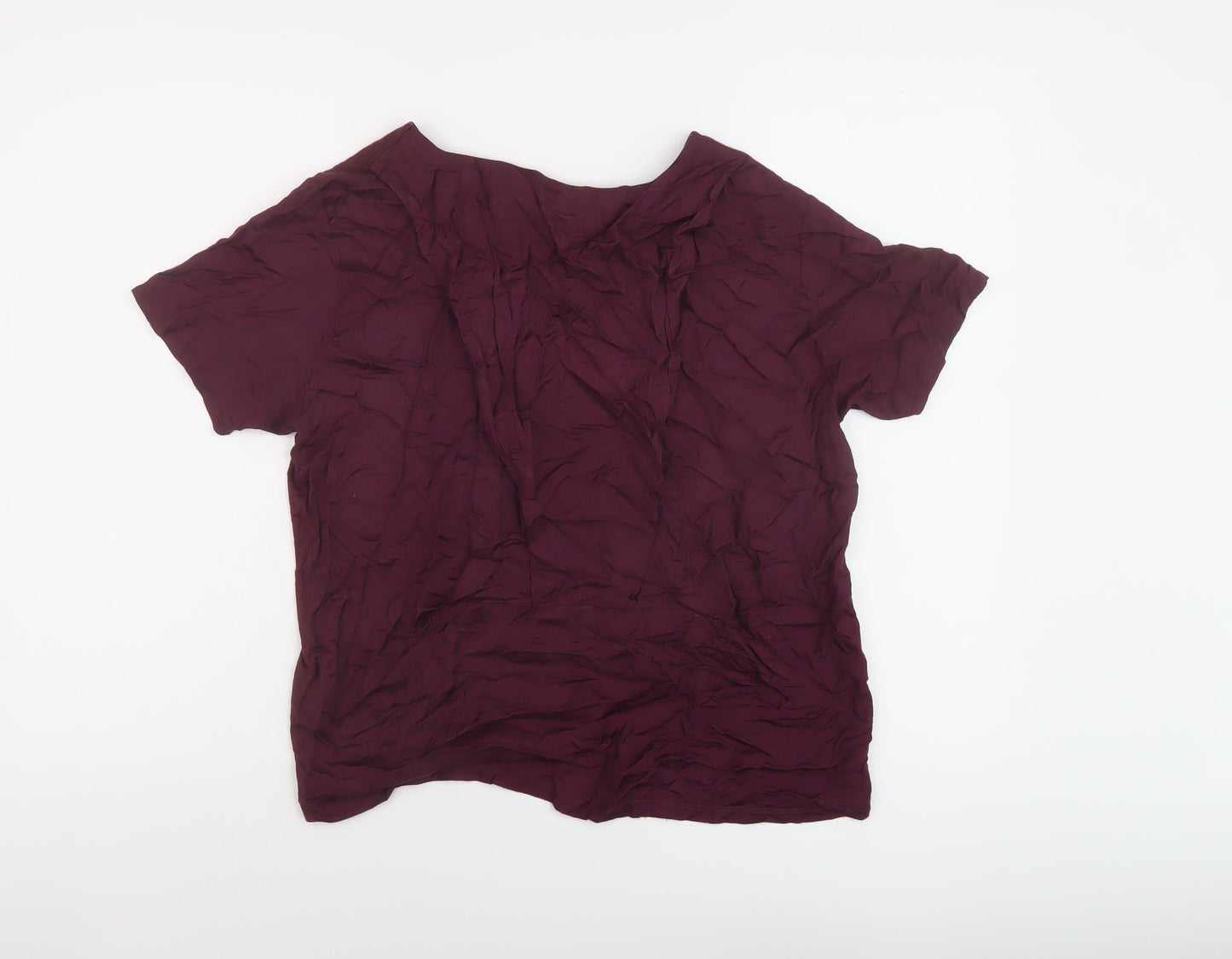 & Other Stories Womens Red Viscose Basic T-Shirt Size 8 Crew Neck