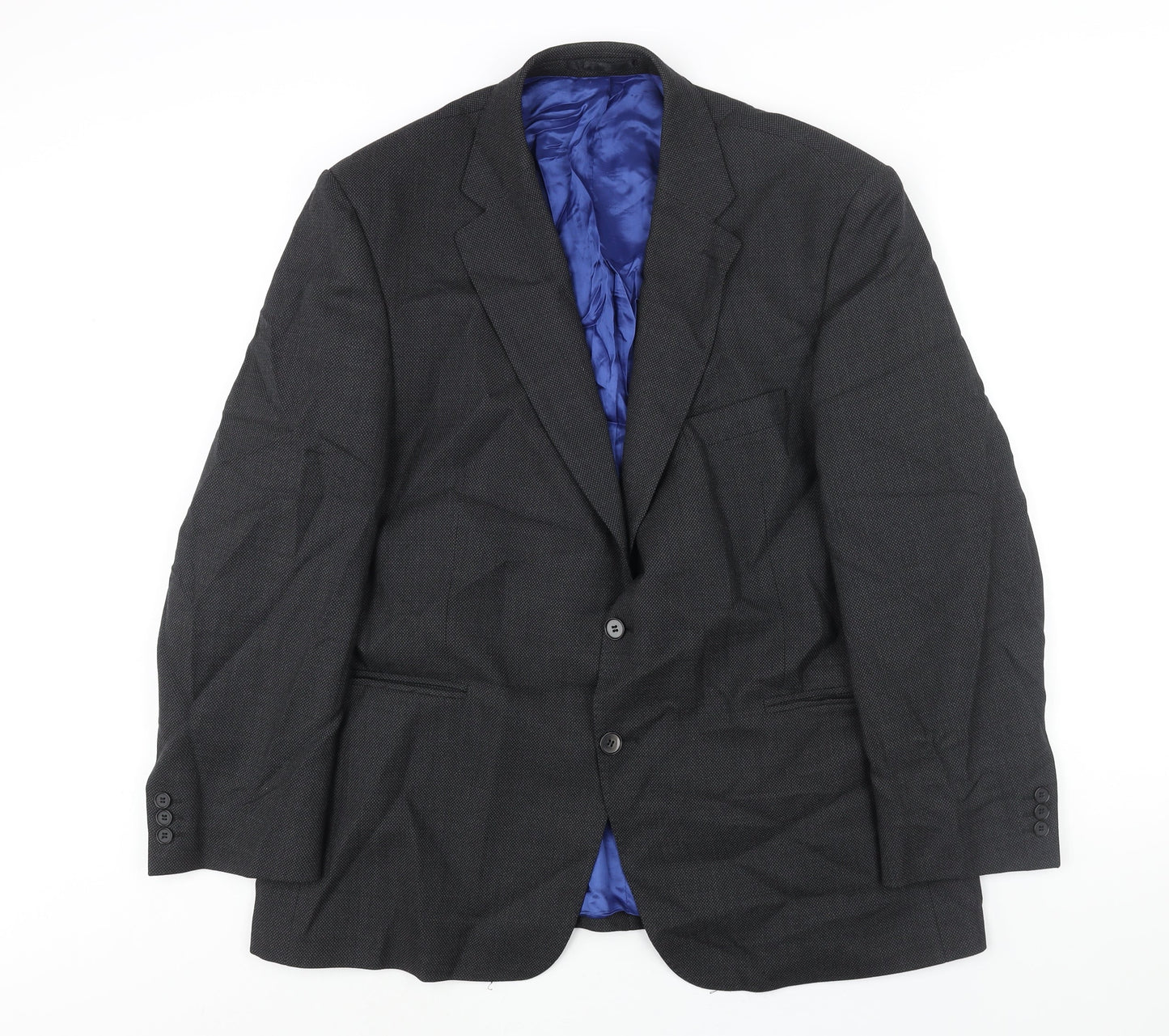 The Label Mens Black Wool Jacket Suit Jacket Size 46 Regular