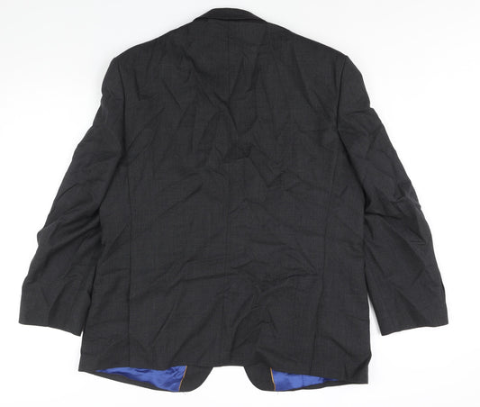 The Label Mens Black Wool Jacket Suit Jacket Size 46 Regular