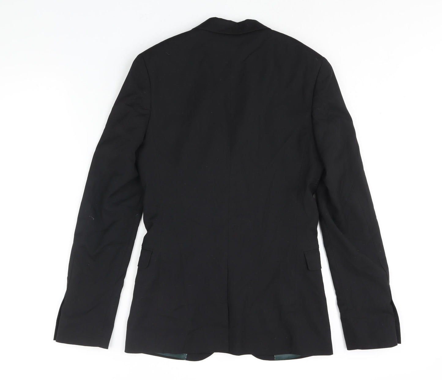 Topman Mens Black Polyester Jacket Suit Jacket Size 34 Regular