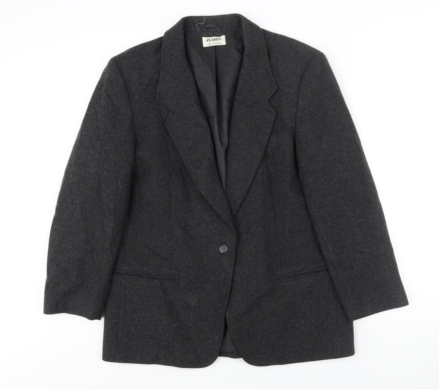 Planet Womens Grey Jacket Blazer Size 16 Button
