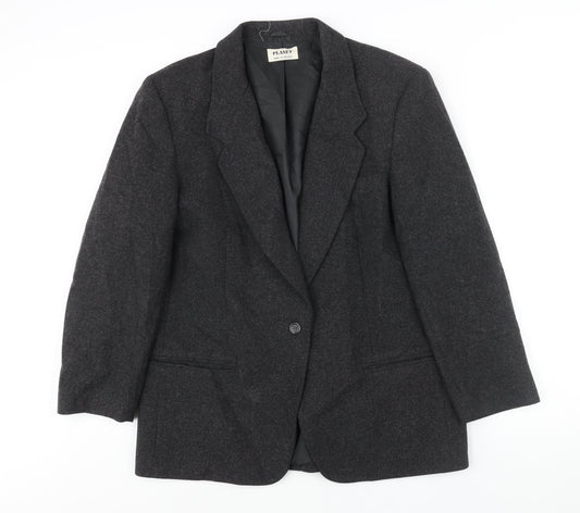 Planet Womens Grey Jacket Blazer Size 16 Button