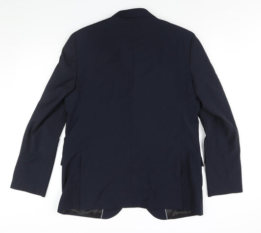 Marks and Spencer Mens Blue Wool Jacket Suit Jacket Size 44 Regular