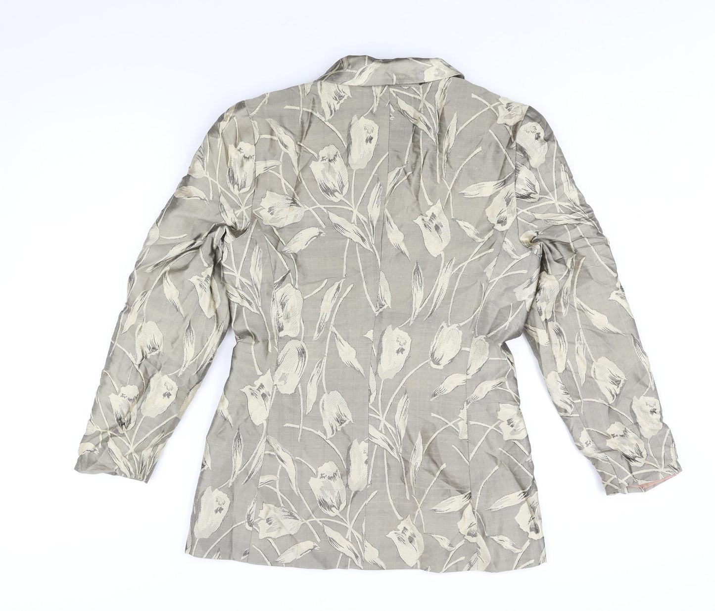 JFW Womens Grey Floral Jacket Blazer Size 10 Button