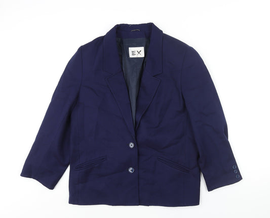 EX Womens Blue Jacket Blazer Size 14 Button