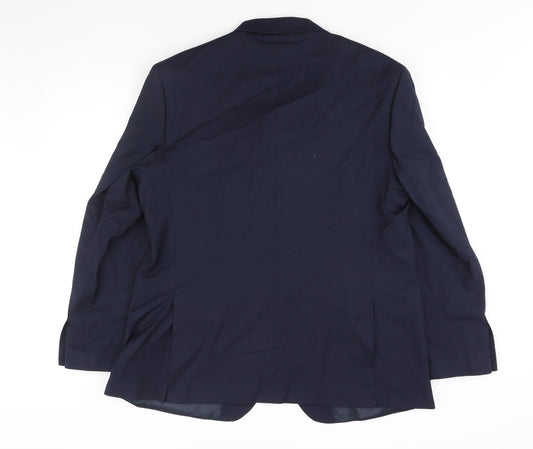 Marks and Spencer Mens Blue Polyester Jacket Suit Jacket Size 46 Regular