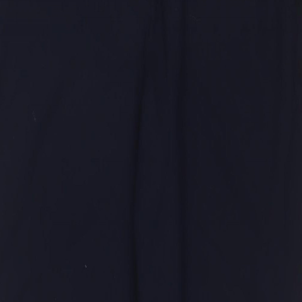 Marks and Spencer Womens Blue Polyester Trousers Size 14 L31 in Regular Hook & Eye
