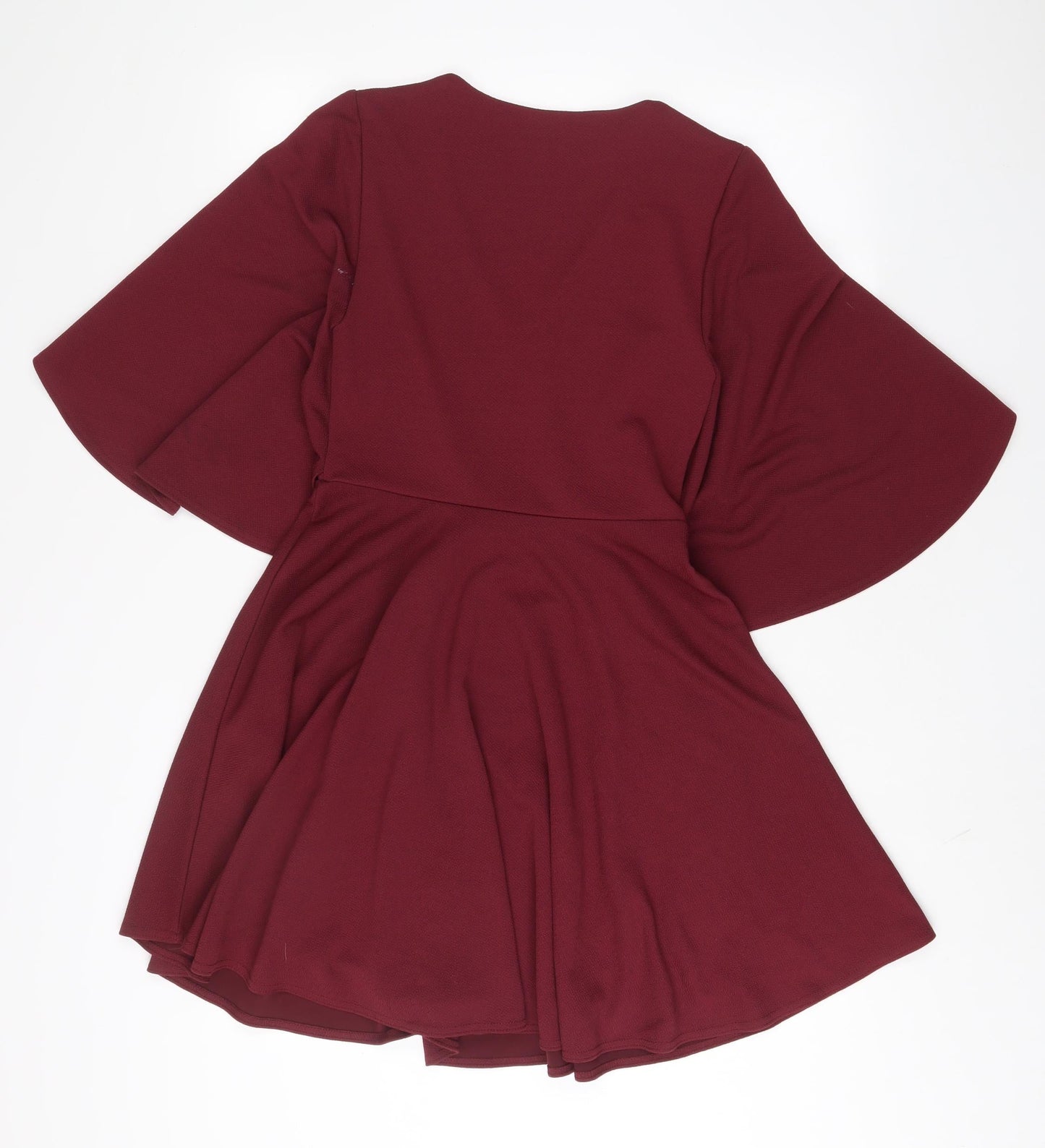 River Island Womens Red Polyester A-Line Size 10 V-Neck Pullover