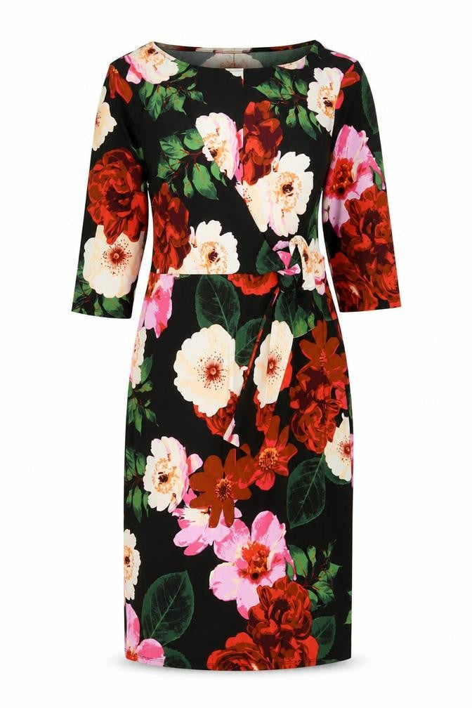JD Williams Womens Multicoloured Floral Polyester A-Line Size 12 Boat Neck Pullover