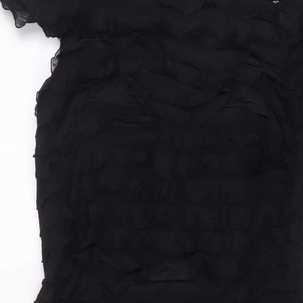 JS Boutique Womens Black Polyester A-Line Size 8 Square Neck Zip