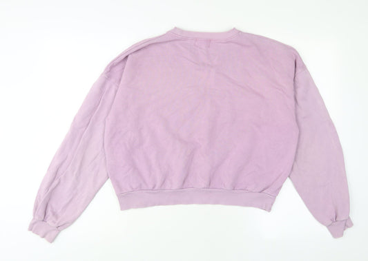 Pacific Republic Womens Purple Cotton Pullover Sweatshirt Size M Pullover - Embroidered